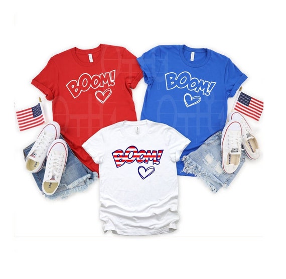 Boom Boom shirt, Stars & Stripes Tee, July 4th shirt, Independence Day shirt, Firecracker shirt, USA t-shirt, Red White and Blue, Boom Love