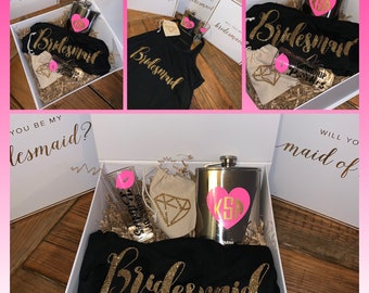 Proposal Gift Boxes- Bridesmaid Proposal Box - Will You Be My Bridesmaid- Maid of Honor-Proposal Box - Wedding Party Gifts -Bridal gift idea