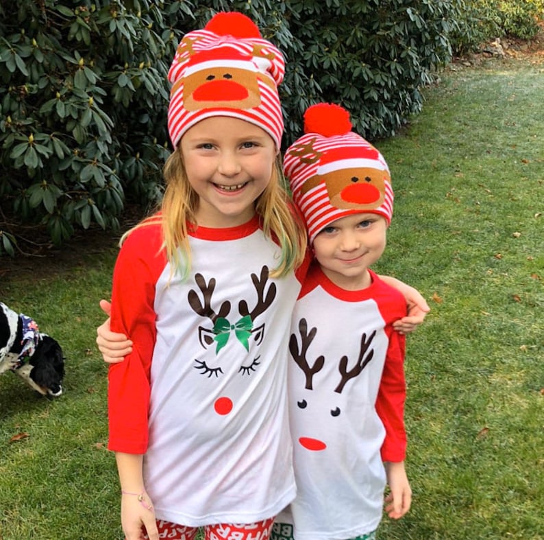 Rudolph the Red Nose ReindeerFamily Christmas matching shirtsMatching Family Christmas ShirtsRaglan Family ShirtFamily Reindeer Shirts