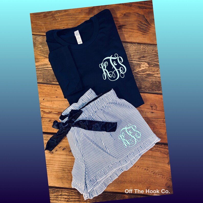 Monogram Pjs/bridal Party Gifts/sleep Wear/seersucker Pj/gift Etsy