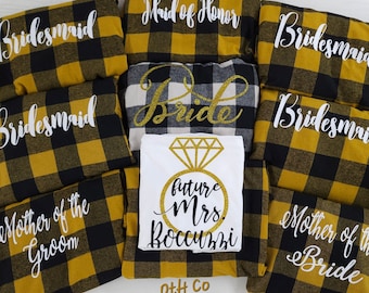 Bridal Party Flannels,Buffalo Plaid,#bridesmaidproposal,Bridal party gift,Bridesmaid gifts,Wedding day Flannel,Bachelorette Party,Future Mrs