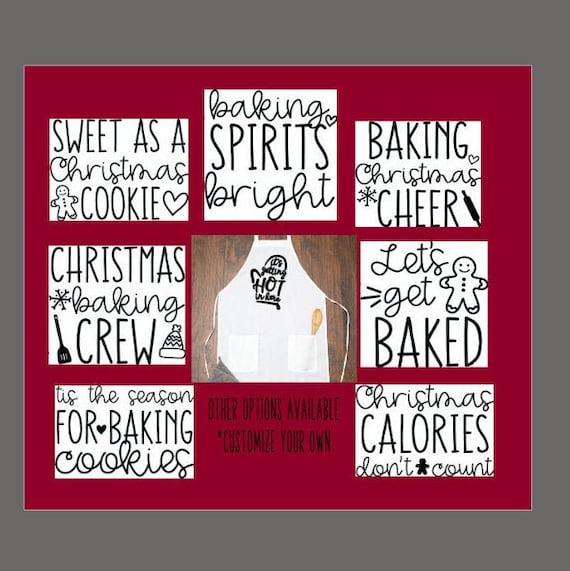 Christmas Aprons/Custom kitchen Apron/Cookie baking Apron/Christmas Baking Crew Apron/Funny Xmas Apron/gifts for her/Let's Get Baked Apron