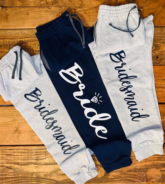 Customized Bridal Joggers,Custom sweatpants,#Bridal/Personalized Jogger,Bridesmaid proposal gifts,Bachelorette bridal party,Bride Squad Gift