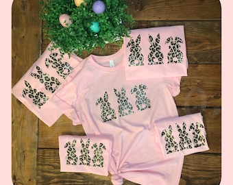 Easter tee,Leopard Bunny tee,Easter Bunny Shirt,Hanging w/My Peeps Tshirt,Womens Easter shirt,Happy Easter Y'all,EasterTee,Cute Easter shirt