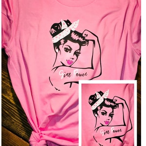 T-shirt Rosie de Klinkhamer, sterk vrouwenshirt, shirt kankerbewustzijn, shirt kankeroverlevende, roze sterk T-shirt, sterk meisjesshirt, cadeau voor haar
