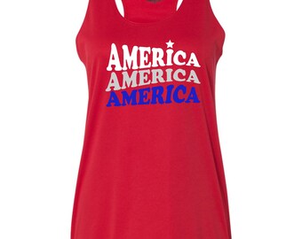 USA dri fit tank top/Stars & Stripes tank top/ladies USA dri fit tank/America tank top/Independence Day Tank/Retro USA dri fit tank top