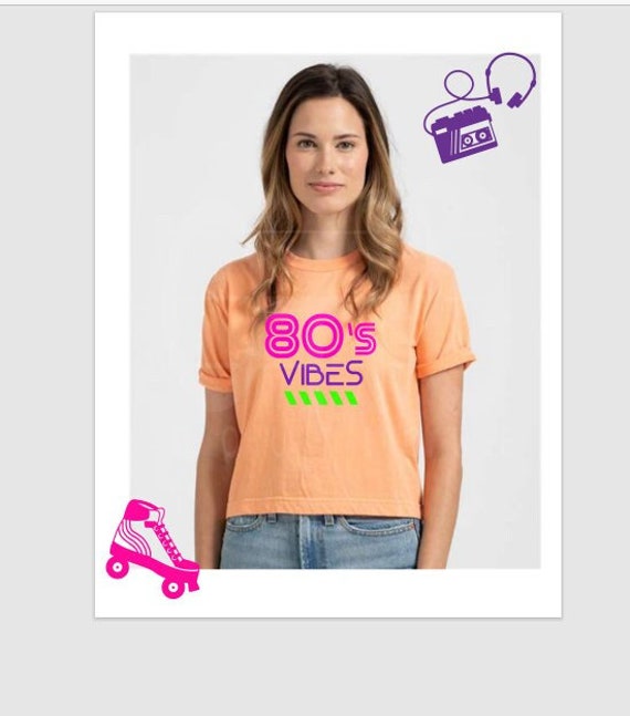 80s Vibes crop top, 80's Baby shirt, I love the 80's, retro style crop top, Everything 80's shirt, 80's tshirt, Neon 80's top