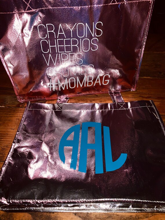 Metallic tote bags/custom totes/Mom life bag/Monogram tote bag/metallic large bag/Personalized tote bag/Mom bag/gifts for her/Initial bag