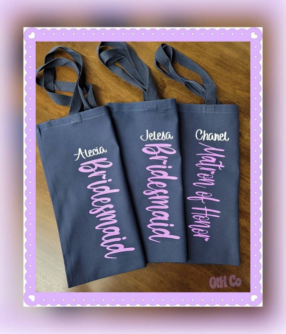 Bridesmaid Tote Bags/Custom Bridal Tote/Bachelorette Bag/Bridesmaid Gift bag/Personalized Canvas Tote/Wedding Totes/Party Gifts/Wedding Tote