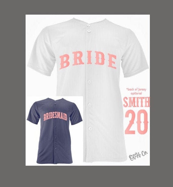 Personalized Baseball Jersey/Bridal Customized Jersey/Bridal Party Jersey/Wedding jersey/Getting ready wedding jersey/Bride Jersey