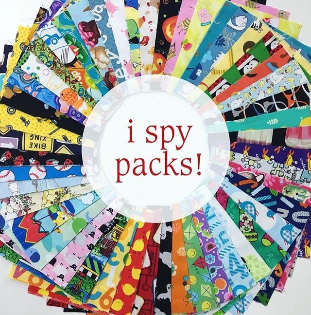 I Spy Pre-cut Quilt Squares, 5 Inch, 50 Prints, Charm Pack, Great for Ispy,  Novelty Fabric, Boy, Gender Neutral, Kids, Ready to Sew Lot J 