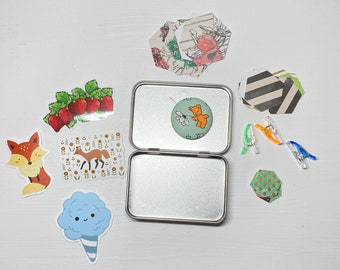Hexie starter kit with tin/ needle minders/ wonder clips/ hexagon papers/needle sewing tin