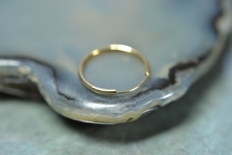 Genuine 14k Yellow Gold 14mm Endless Single Hoop Earring