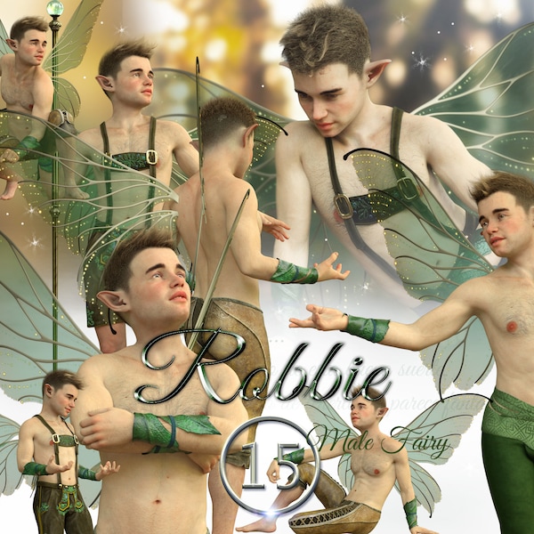 15 Male fairy clipart, fairies overlay, Robbie the male fairy, Male fae