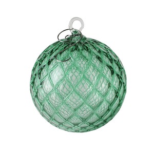 Spearmint | Handblown Glass Ornament | Handmade in CA | Sun Catcher | Gazing Ball | Holiday Ornament | Gift | Diamond Pattern