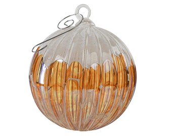 Golden Flurry | 20 Point Ornament | Hand Blown Glass Ornament | Sun Catcher | Gazing Ball | Holiday Ornament | Gift