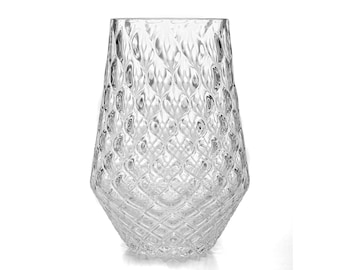 Clear - Transparent Tulip Tumbler | Handblown Glass | Handmade in CA | Drinkware | Barware