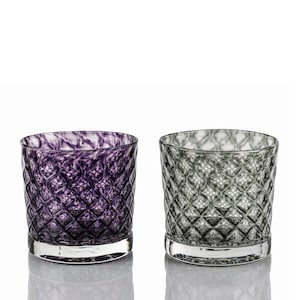 Tonic & Indigo Mindala Glass Set - Hand Blown Glass - Glassware - Drinkware - Cocktail Glass - Retro Modern Decor