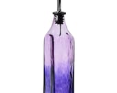 Hand Blown Glass Olive Oil Dispenser, Soap Dispenser, Olive Oil Bottle, Vinegar Bottle - Lavender Grape