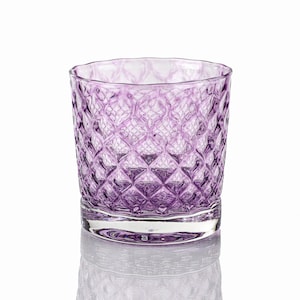 Lavender | Mixed Set of 8 Handblown Glassware | Handmade in CA | Tumblers | Rocks | Drinkware | Cocktail Glasses | Barware | 8oz and 16oz