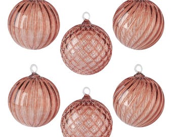 Grapefruit | Set of 6 | Handblown Glass Ornament | Handmade in CA | Sun Catcher | Gazing Ball | Holiday Ornament | Gift