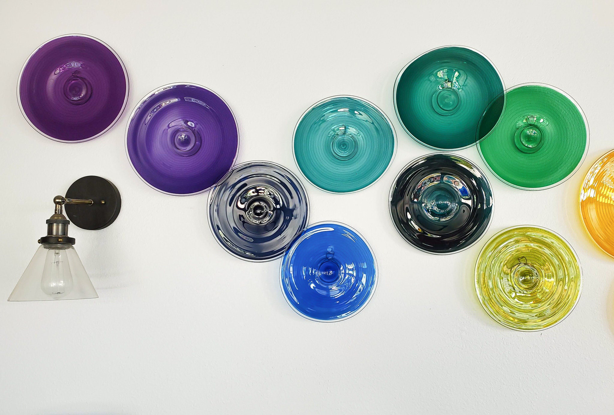 Scarlet Red Spiral Rondel HandBlown Wall Plate Blown Glass Etsy