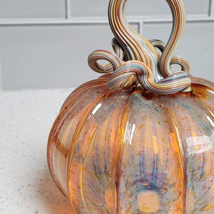 Lucent Caramel | 2021 Pumpkin of the Year | Handblown Glass | Light Up Pumpkin | Centerpiece | Home Decor