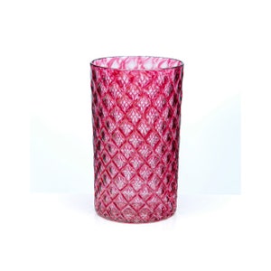 Raspberry - Dark Pink | Handblown Glassware | Mandala Glass | Handmade in CA | Tumbler | Drinkware | Cocktail Glasses | Barware | 16oz
