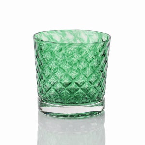 Emerald - Green | Handblown Glassware | Mindala Glass | Handmade in CA | Rocks | Whiskey | Drinkware | Cocktail | Barware | Juice | 8oz