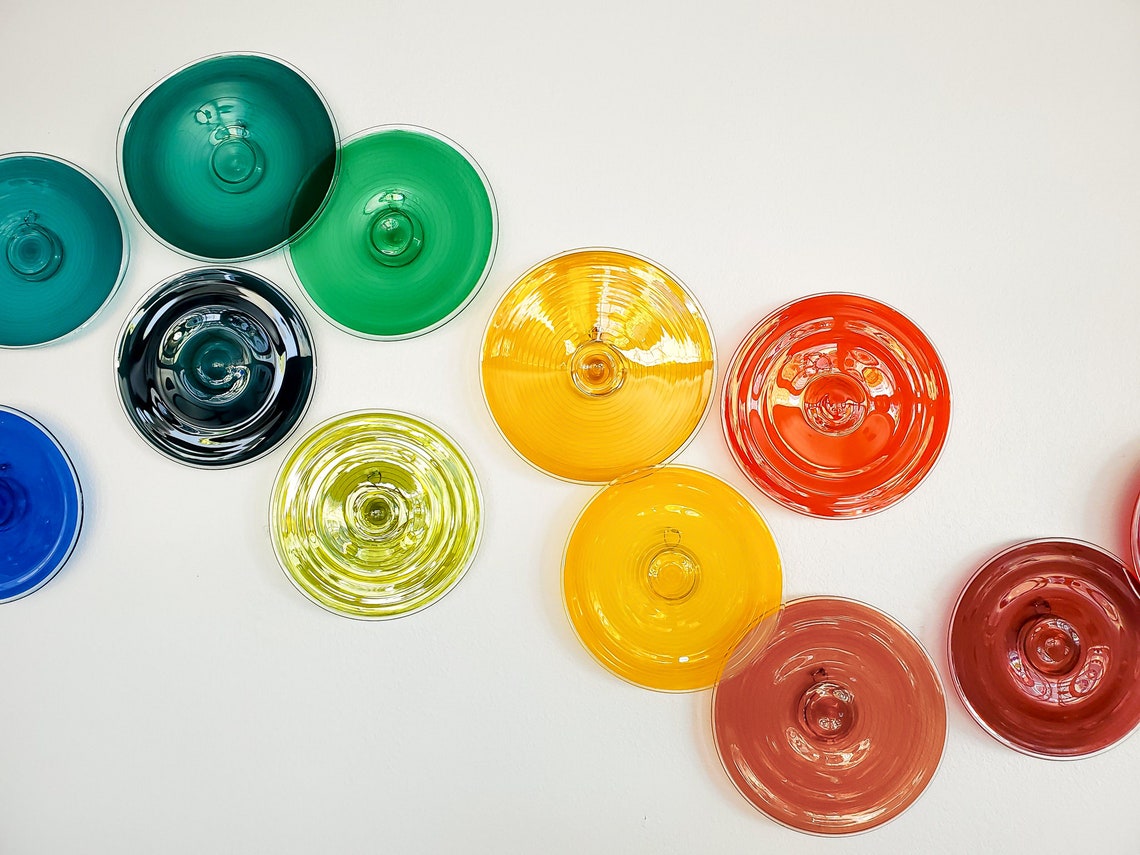 Scarlet Red Spiral Rondel HandBlown Wall Plate Blown Glass Etsy