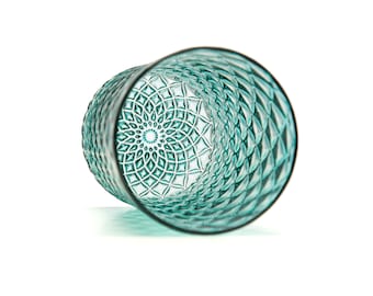 Sea Green - Mint Green | Handblown Glassware | Mandala Glass | Handmade in CA | Tumbler | Drinkware | Cocktail Glasses | 16oz