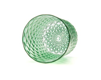 Spearmint - Green | Handblown Glassware | Mandala Glass | Handmade in CA | Tumbler | Drinkware | Cocktail Glasses | 16oz