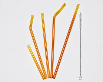 GOLD | Handblown Glass Straw | Handmade in CA | Cocktail | Drinkware | Yeti | Multiple Sizes | Reusable | Stocking Stuffer | Party Favor