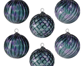 June Birthstone - Alexandrite | Set of 6 | Handblown in CA | Glass Ornament | Sun Catcher | Gazing Ball | Holiday Ornament | Gift