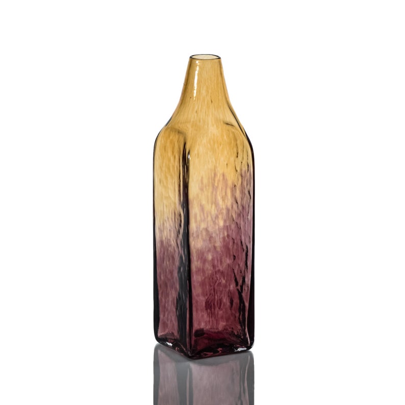 Light Brown Sugar & Bordeaux Brown / Purple Hammered Glass Bottle