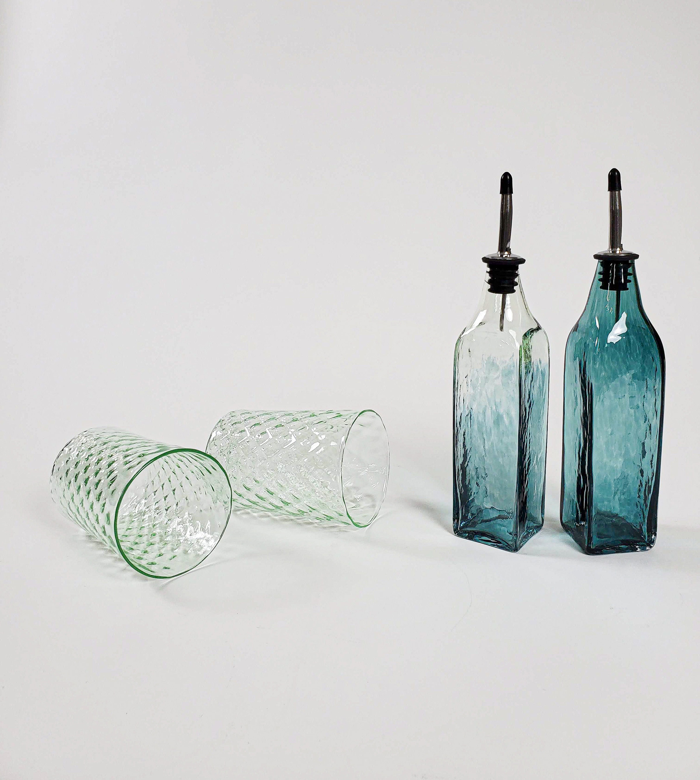 Hand Blown Glass Olive Oil Dispenser Soap Dispenser Olive Etsy