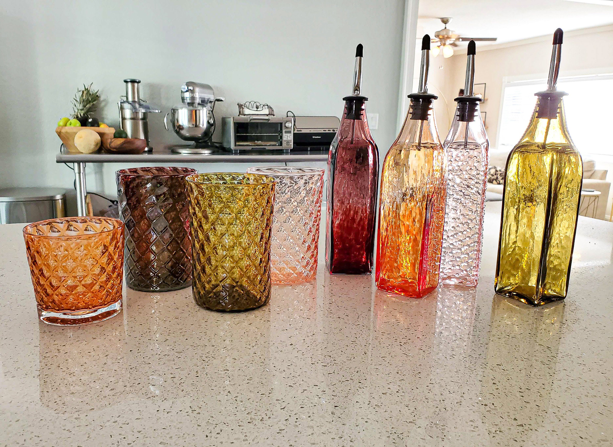 Hand Blown Glass Olive Oil Dispenser Soap Dispenser Olive | Etsy