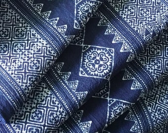Indigo batik fabric | Etsy