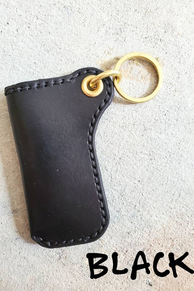 Handmade Monochrome Leather Lighter Holder Keychain Etsy