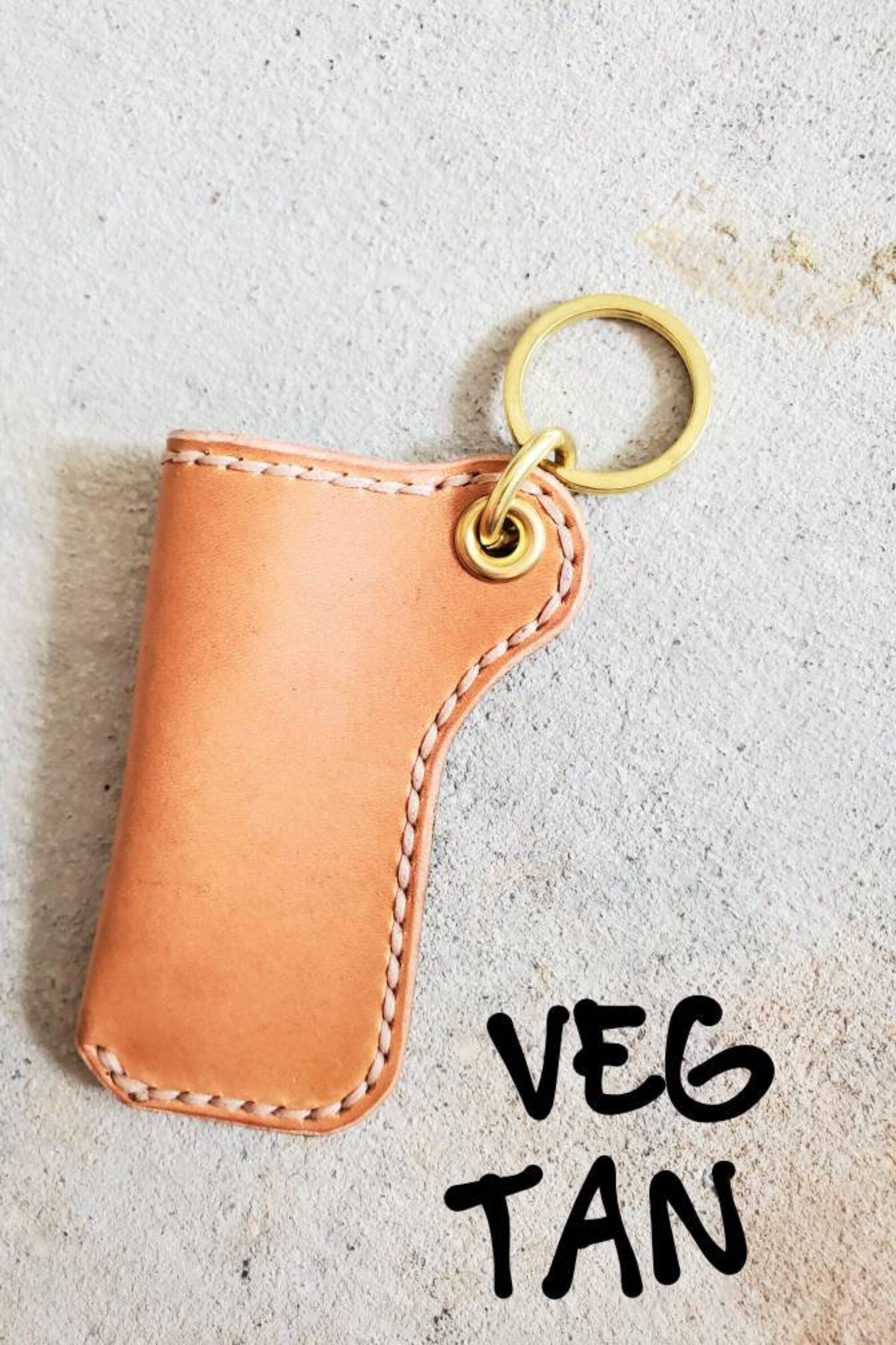 Handmade Monochrome Leather Lighter Holder Keychain Etsy
