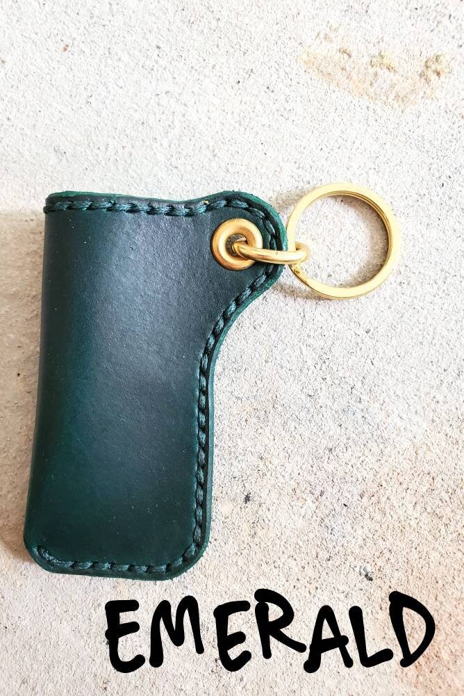 Handmade Monochrome Leather Lighter Holder Keychain Etsy