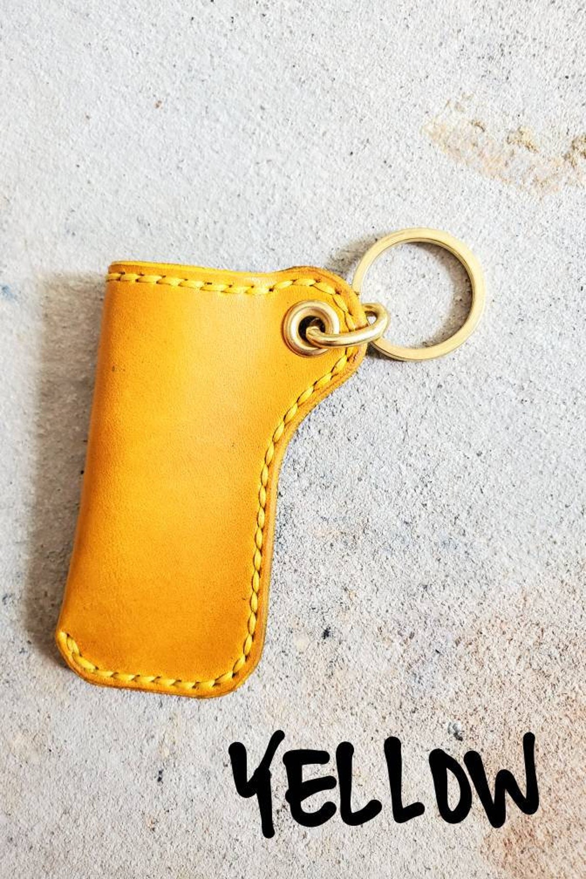 Handmade Monochrome Leather Lighter Holder Keychain Etsy