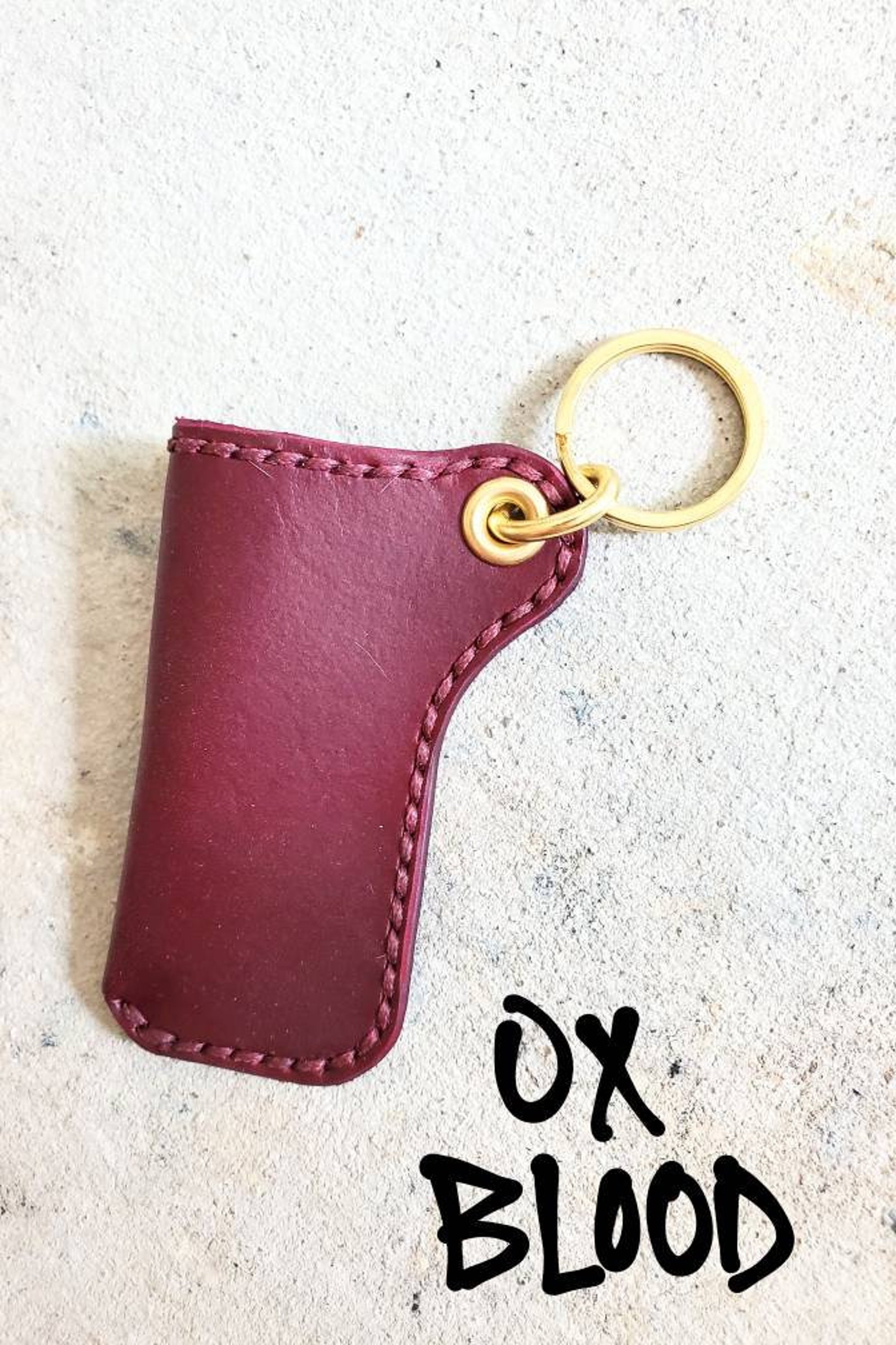 Handmade Monochrome Leather Lighter Holder Keychain Etsy