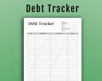 Debt Payoff Tracker, Debt Tracker, Debt Snowball, Debt Snowball Tracker, Student Loan Tracker Bill Organizer Debt Free Debt Payoff Debt Free
