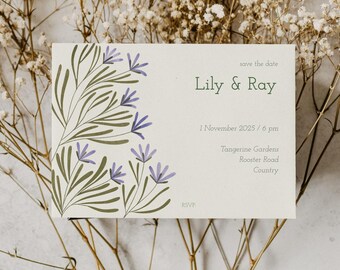 Little flowers - invite, wedding, event, announcement, digital download