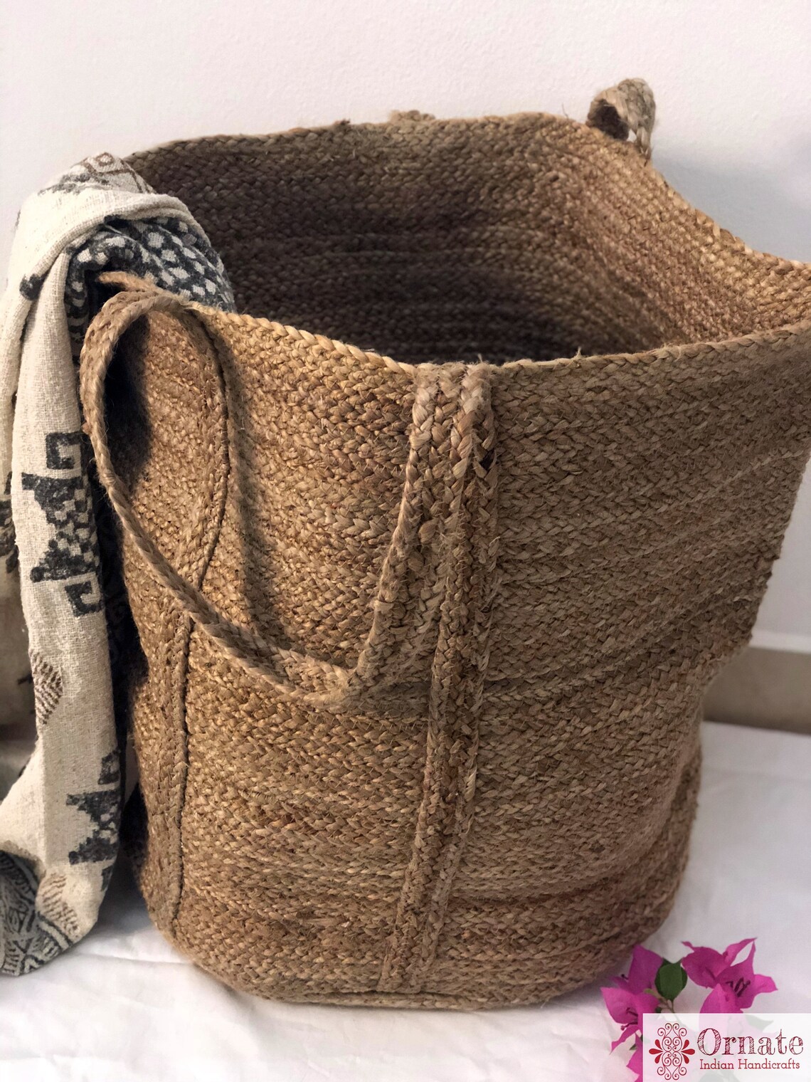 Laundry Basket Large Jute Basket Large Handwoven Jute Etsy