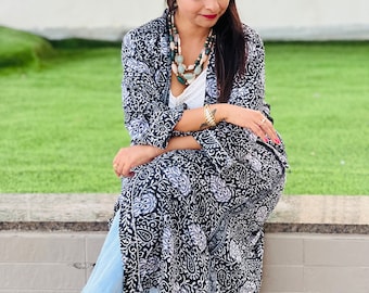 Handmade Silk Kimono Robe: Bohemian Duster Jacket