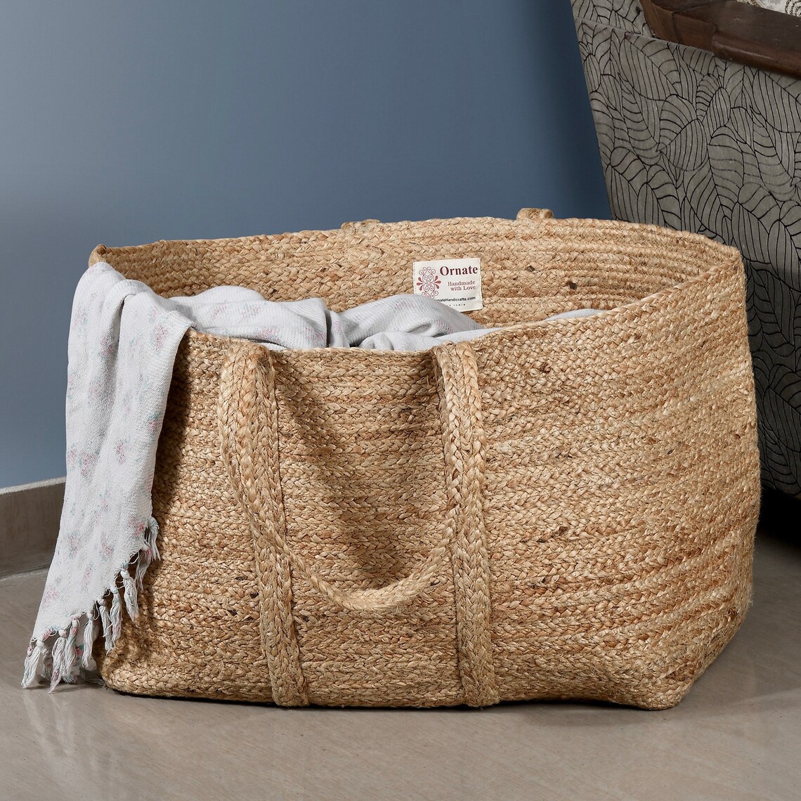 Extra Large laundry basket Jute laundry bag Large laundry Etsy