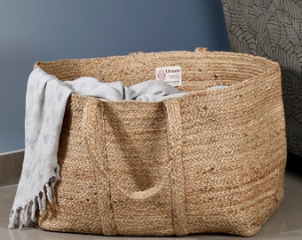 Extra Large Woven Storage Basket: Braided Laundry Hamper