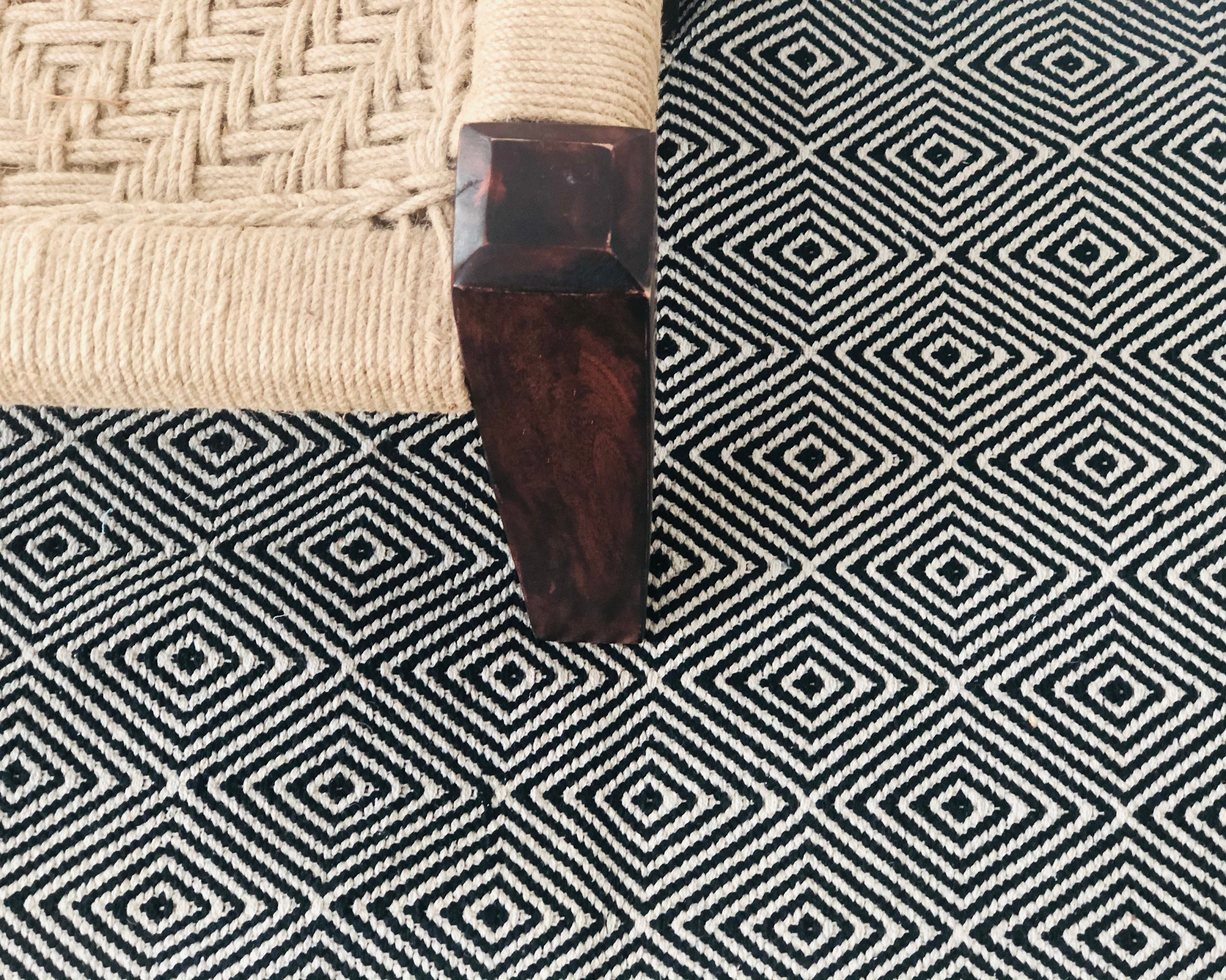 Black Scandinavian rug Livingroom rug 4x6 Cotton washable Etsy